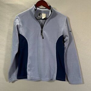 The North Face Sweatshirt Womens Medium Fleece Pullover 1/4 Zip Purple Colorbloc